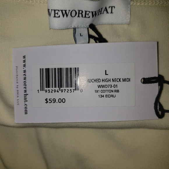 NWT WeWoreWhat Ruched High Neck Midi Dress L - Picture 4 of 4